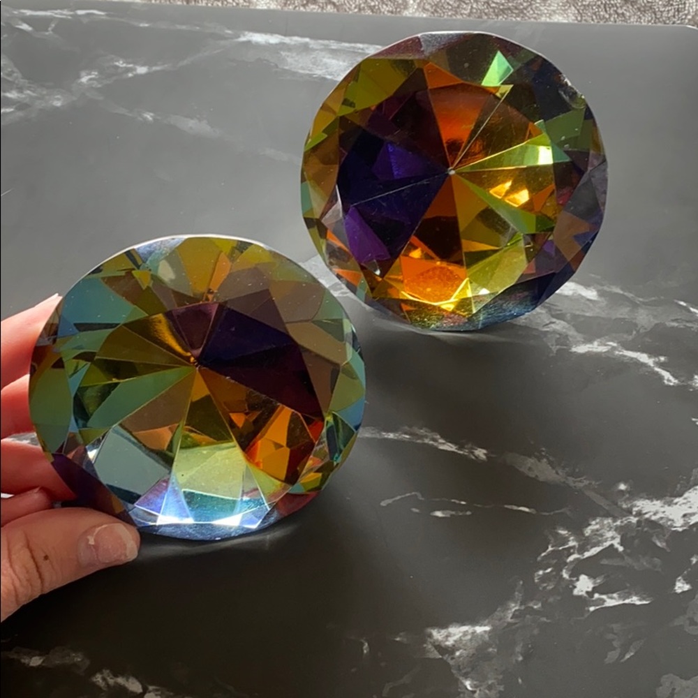 Glass rainbow diamonds
